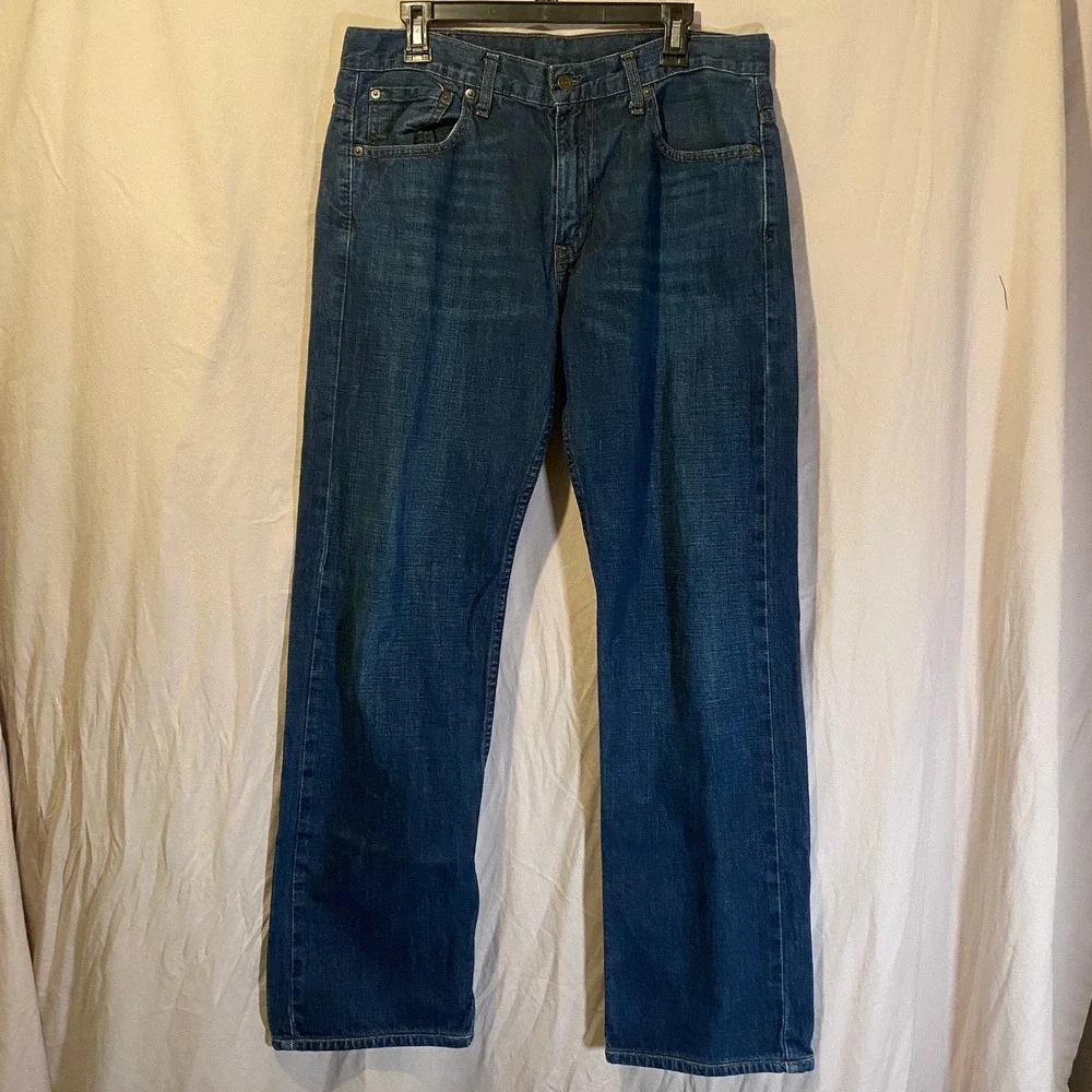 Levis 569 Loose Straight Jeans Mens 32x34 Blue Denim Dark Wash